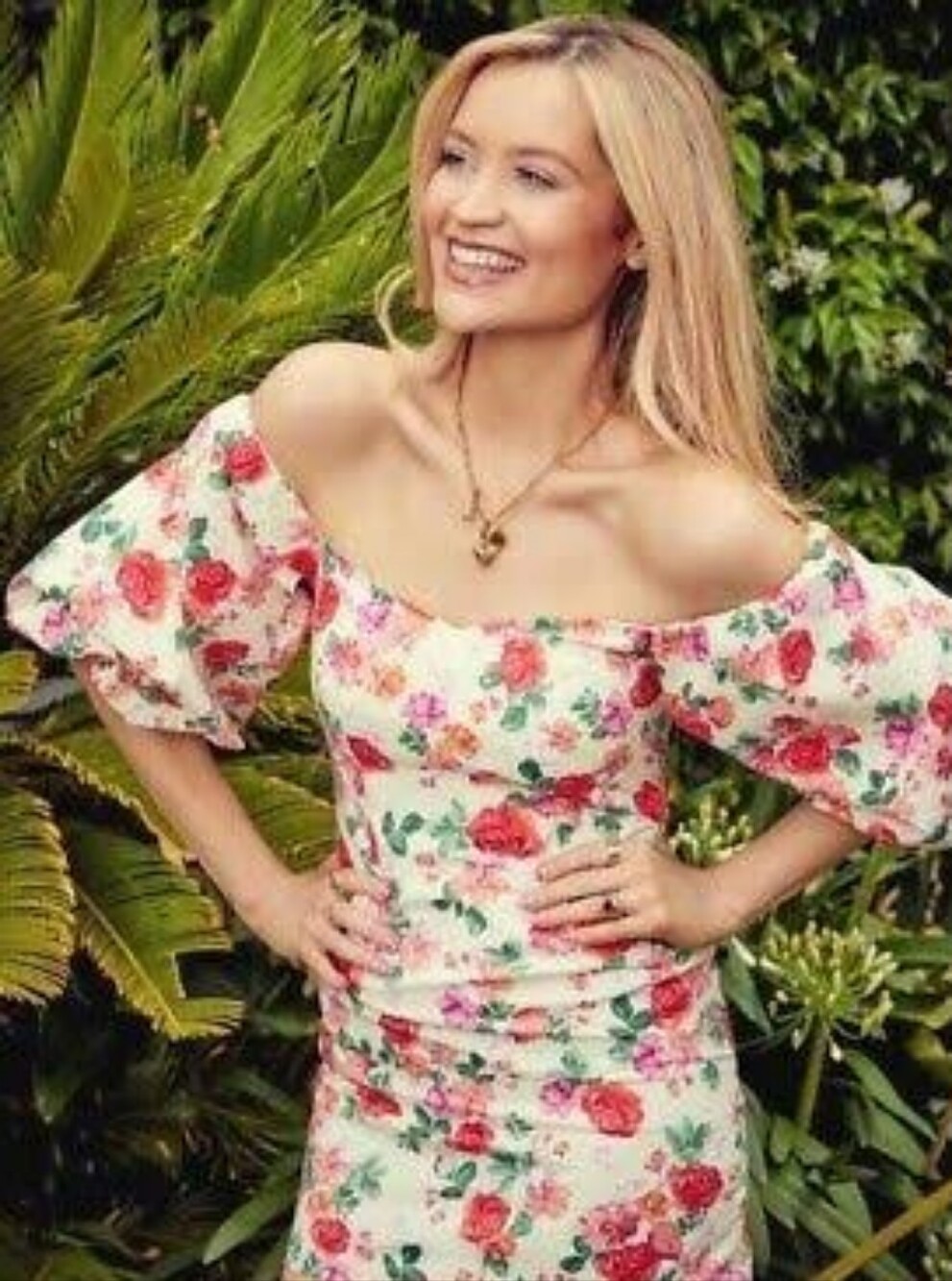 Zara Floral Mini Dress - Red, Pink, Green on Cream